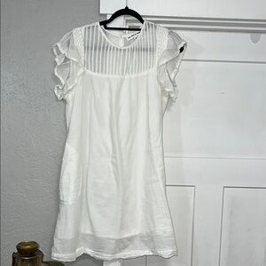 LOVE SHACK BY ANOUSKA WHITE ORGANIC COTTON MINI DRESS SIZE MEDIUM
